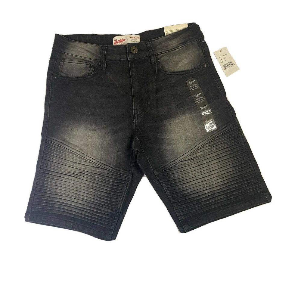 New Brooklyn Cloth Mens Black Jean Shorts Original Light Wash Distressed Size 30